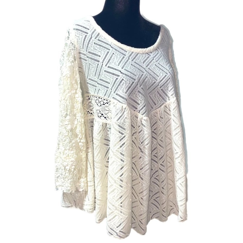 Free People Gracie Lace Open Back Knit Top NWT